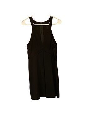 BCBGeneration Black Deep V Neck Sleeveless A-Line Cocktail Mini Dress Size 8